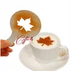 16 Pz Set Stampo Caffè Latte Torta Cupcake Stencil Template Caffè Cappuccino Template Gusto Spargi Pad Spolverino Spray Tools G1206201S