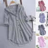 Women's Blouses Trendy Women Casual Top Button Striped M To 4XL Loose Fitting Ladies Shirt Blouse Womenswear