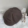 Berretti in cotone giapponese lino primavera ed estate cappello in avanti tinta unita traspirante uomo donna cappelli da ragazzo britannici a tesa corta