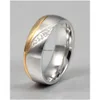 Eheringe Mode Gold Farbe Frauen Qualität Edelstahl Paar Ring Geschenk für Liebhaber Verlobungsversprechen UTR8037 Drop Lieferung J Dh9Px