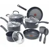 Zestawy naczyń kuchennych Ultimate Hard Anodisted Nonstick Set 12 -UCEK SAFE SAFE SAFE 400F LID LID I PANE Black