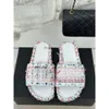 2024 Black Patent Letters Slippers Slides Sandal Mules Embossed Signature Channel White Flip Flops Women Ladies Summer Shoes Fashion Flats Paris Shoes