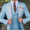 Ternos masculinos blazers 2021 traje amarelo homme ternos masculinos 3 peças botões de ouro fino ajuste ternos noivo smoking terno casamento blazer (jaqueta + calças + colete)