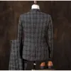 Men Business Formal Slim Fit Wedding Prom Suits Male Boutique Plaid Design Groom Dress Blazers Jacket Pants Vest 3 Pieces Set y240125