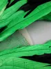 Robes décontractées VC Green Paillettes Robe Femmes Jolie Plume Embellie Sans Manches Sexy Bal Court 2024 Été