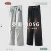 Men's Jeans BE Mens Wear Spring/Summer Wash Gradient Monkey Perforated Jeans American Vintage Trendy Straight Leg Pants