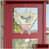 Couronnes de fleurs décoratives Simation White Rose Love Heart Wreth Mariage romantique Valentine Guirlandes Happy Valentines Day Homefavor Dhz8V