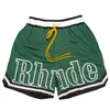 2024 RHUDE Shorts pour hommes Shorts de plage respirants de haute qualité rue femmes décontracté maille piste surdimensionné Shorts taille cordon Rhude shorts taille américaine S-XL