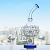 스테레오 매트릭스 Perc Glass Hookahs Recycler Bong Bubbler Wax Dabber 오일 리그 확산 샤워 헤드 백 플로우 워터 파이프 14mm 관절