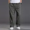 Mens casual Cargo Cotton pants men pocket loose Straight Pants Elastic Work Trousers Brand Fit Joggers Male Super Large Size 6XL y240122