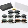 Óculos de sol de designer de moda de luxo para mulheres homens óculos mesmos óculos de sol como Lisa Triomphe Beach Street Pequenos Sunnies Metal Full Frame