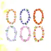 Decorative Flowers 6pcs Hawaiian Colorful Leis Artificial Flower Necklace Classic Garland Neck Loop Tropical Luau Party Favors Beach Hula