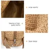 Cosmetic Bags Grass Weave Makeup Brush Storage Multipurpose Women Toiletry Organizer Bag Lightweight Large Capacity For Female Summer Travel