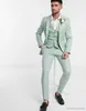 Abiti da uomo Blazer Abiti verde menta per uomo Matrimonio Prom Party Smoking personalizzato Bello risvolto 3 pezzi Giacca + Pantaloni + Gilet Conjuntos De Chaqueta