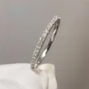 inbeaut 18K White Gold Plated Pass Diamond Test Round Excellent Cut 0 1 ct Micro D Color Ring 925 Siver Party Jewelry 210924290Z