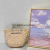 Totes Diamonds Handle Straw Bag Luxury Heart Rattan Women Handbags Travel Beach Basket Bags for Women Designer Bag Wicker Woven BagsH24219