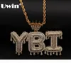 Uwin Crown Initial Letter Pendant Halskette Customzie Bubble Initial Letters Gold Silver Rose Gold Color Words Name Oem Link J190718593031