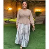 Vêtements ethniques 2024 Gaun Maxi Pesta Malam Wanita Kantor Leher-o Lengan Panjang Musim Semi Pakaian Afrika Dashiki
