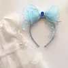 Accessori per capelli Cerchio per ragazza per bambini Moda coreana Fiocco grande Fascia di perle per festa di compleanno per bambini Regalo adorabile