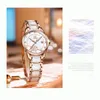 OLEVS Women's Quartz Watch Luxury Armband Set Ladies Watch Elegant Camellia Dial Rose Gold Female Wristwatch Business Watch 240131