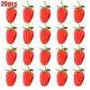 Flores decorativas 20 peças 3.2cm/6.5cm morango artificial diy frutas jardim de infância frutas falsas de plástico para decoração de casamento em casa de natal