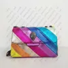 Kvällspåsar Eagle Head Kurt Geiger Bag Rainbow Women Handväska Jointing Colorful Cross Body Bag Patchwork Clutch 021623H308N