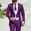 Men's Suits Blazers Summer Tuxedos Men Suits Wedding Groom Business Casual Suit For Men 3 Piece (Blazer+ Vest+ Pants) Costume Homme Slim Fit