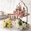 Decoratieve bloemen 5 STUKS Hoofd Rose Kunstboeket Home Decor Bruid Bruiloft Bedrijf Bloem Bruidskamer Decoratie Tafel Mariage Fleurs