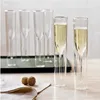 4 Stück doppelwandiges Glas Champagner Champagnerflöten Weingläser ohne Stiel Kelch Blase Wein Tulpe Cocktail Hochzeit Party Cup351h