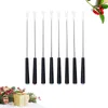 Ensembles de vaisselle 8 PCS Candy Floss Sucre Fourchette en acier inoxydable Fruits Barbecue Fondue Dessert Banquet