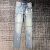 Denimbyxor Mens Purple Designer Jeans Motorcykelstil Män svarta byxor avancerad kvalitet rak casual sweatpants designers joggar byxa