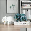 Decorative Objects & Figurines Decorative Figurines Nordic Style Creative Resin Scpture Crafts Elephant Model Living Room Wine Cabinet Dhenq