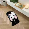 Tappeto trapuntato a mano uomo triste tappeto zerbino pavimento antiscivolo pad bagno morbido peluche tappeto camera da letto comodino tappeto divertente casa arredamento della camera T240219