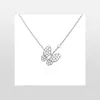 luxurious jewelry necklaces designer diamond Two butterfly Pendant necklace for women gold Red Bule White Shell platinum pendants 4145458