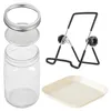 Storage Bottles 500ml Broccoli Germinator Gifts Mesh Lids Adjustable Stand Mason Jars Healthy Filter Sprouter Bean Glass White Tray Durable