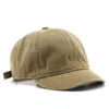 Ball Caps Fashion Short Brim Baseball Cap For Men Soft Top Washed Cotton Summer Women Plain Color Sun Hats