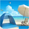 Tält och skyddsstrand tält Utomatiskt pop uv 50 stora sandfickor för kameror utomhus sport droppleverans utomhus camping vandring othsr