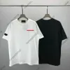 トゥルーサイズヨーロッパメンズTシャツメンデザイナーティーサマーレッド接着ストリップ印刷短袖Tシャツコットン女性ブラックホワイトTシャツXS-L