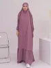 Ubranie etniczne Ramadan Eid Hooded Abaya Dubai Turcja muzułmanin One Piece modlitwa Hidżab Długa Khimar Abayas dla kobiet Islamski Niqab