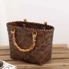 Totes été sac de paille pour les femmes et fait haut-andle rétro en bois andle Beac andbag Vintage panier sac à main GilrsH24219