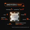 Ryzen 5 7500F R5 37GHZ 6CORE 12 THEDRED CPU İşlemci 5NM L332M 100000000597 SOĞUTUR AM5 Soğutucu Olmadan 240123