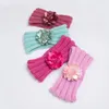 Acessórios de cabelo flor de malha headbands para bebê meninas outono inverno roupas quentes infantil criança malhas headwear preto vermelho amarelo