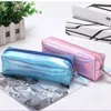 Storage Bags Iridescent Ins-Style Sketch Pencil Bag Metal Color Simple Makeup Female Stationery Case
