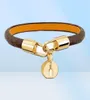 Fashion Classic Flat Brown brand designer Leather Bracelet for women and men Metal Lock Head Charm Bracelets earrings bracelets su1005108