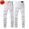 Designer Jeans Purple Brand Jeans High Street White 9024 Men's Jeans Fashion Brand Purple Jeans 8012