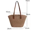 Shoulder Bags New Summer Woven Soulder Bag Women Beac Female Straw Knied andmade Large andbag Purse Travel Tote Underarm bolsa femmeH24219