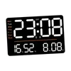 Horloges murales Grande horloge numérique 12 / 24H Mode d'heure Installation facile Télécommande avec minuterie Date pour bureau cuisine chambre maison