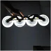 Inline Rolschaatsen Jeekool Led Knipperend Wiel 6 Stuks 90A 90Mm 100Mm 110Mm Lichte Wielen Voor Binnen en buiten Ship240129 Drop De Dhhlp