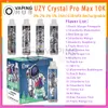 UZY Crystal Pro Max 10000 Puff Jetable Vape Pen Rechargeable 650mAh Batterie Vapeurs 0%2%3%5% 16ml Pod Prérempli RGB Light 20 Saveurs Puff 10k E Cigarette