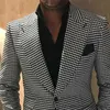 Abiti da uomo Blazer Abiti da uomo scozzesi per matrimonio 2 pezzi Pied de poule a quadretti Smoking dello sposo Abiti di moda maschile 2024 Costumi Set Giacca con pantaloni